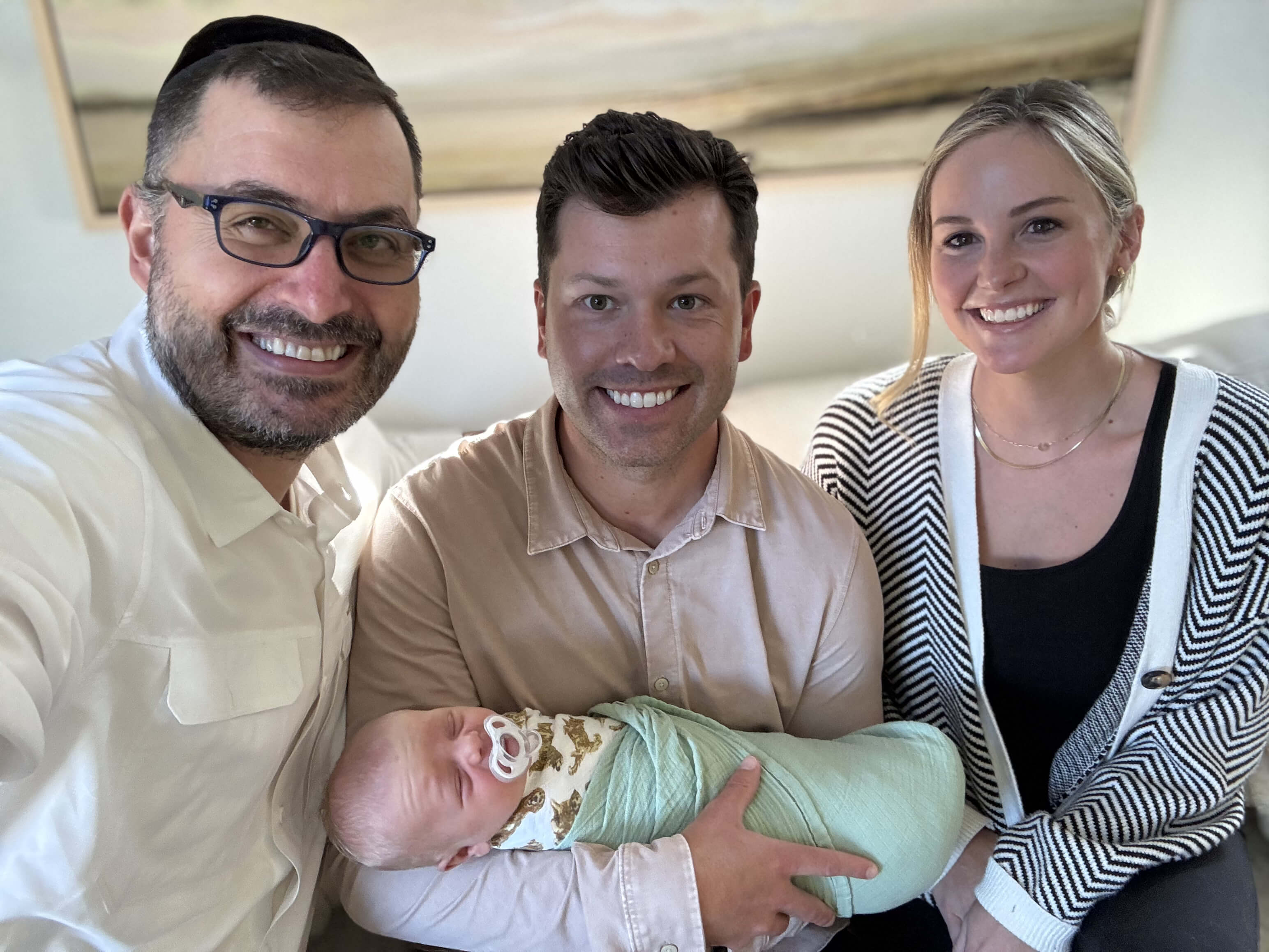 Family with their newborn